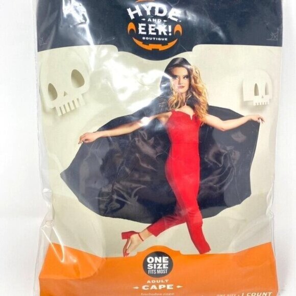 Target Hyde and Eek Adult  Black Cape One Size Halloween Witch Vampire Costume - Picture 2 of 5